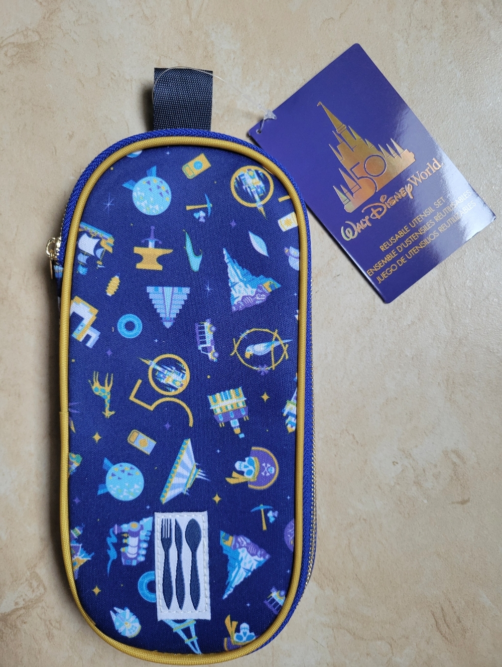 Disney 50th Anniversary Reusable Utensil Set-New